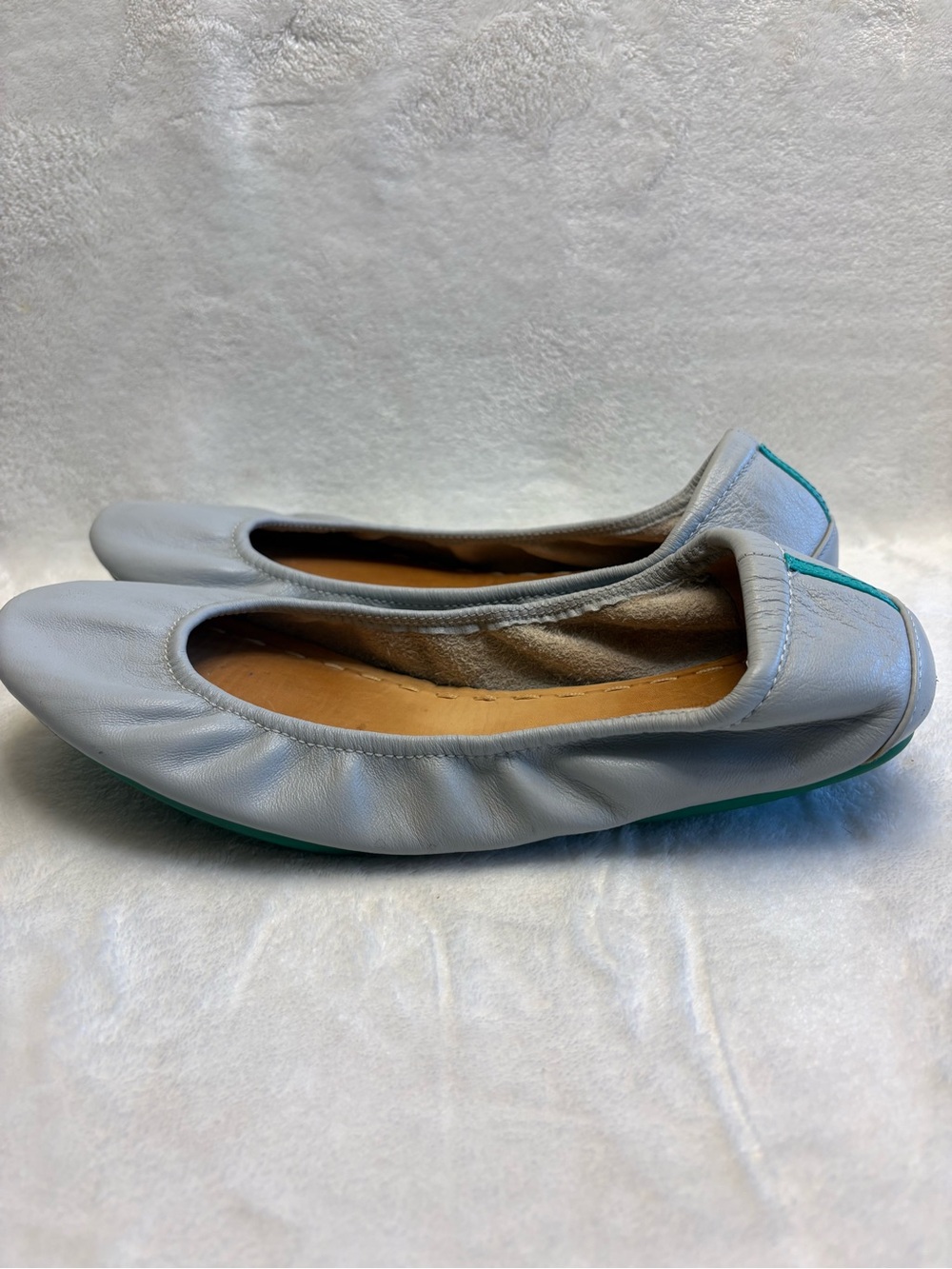 Tieks by Gavrieli Feather Gray Foldable Leather Ballet Flats Women's Size 11 - Picture 3 of 9